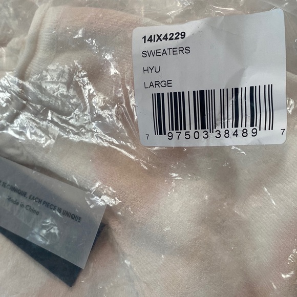 (A54) BLANK NYC Peach & White Tie Dye Long Sleeve Sweater, Size Large, NWT, $98 - Picture 12 of 13